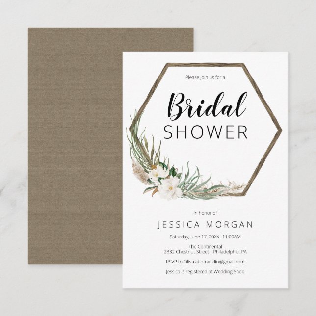 Einladungskarte für Bohemische Wreath Bridal (Vorne/Hinten)