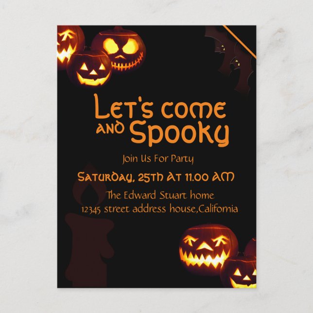 Einladungskarte für Candle Halloween-Party (Vorderseite)