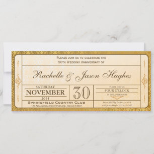 Einladungskarte für das 50. Gold Wedding Anniversa