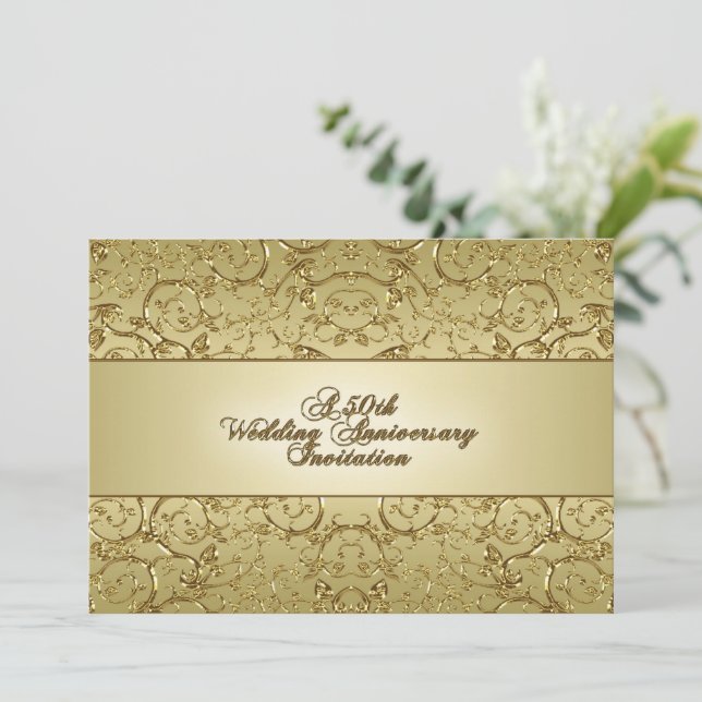Einladungskarte für das 50. Hochzeitstag (Stehend Vorderseite)