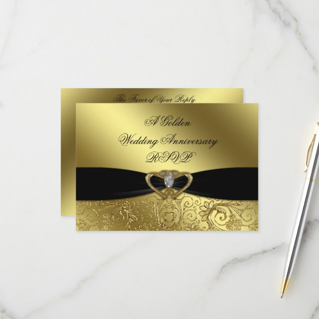 Einladungskarte für das 50. Hochzeitstag (Vorderseite/Rückseite Beispiel)