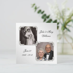 Einladungskarte für das 60. Hochzeitstag Foto