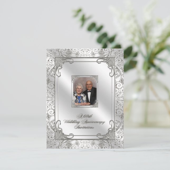 Einladungskarte für das 60. Hochzeitstag Foto (Stehend Vorderseite)