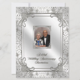 Einladungskarte für das 60. Hochzeitstag Foto