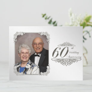Einladungskarte für das 60. Hochzeitstag Foto