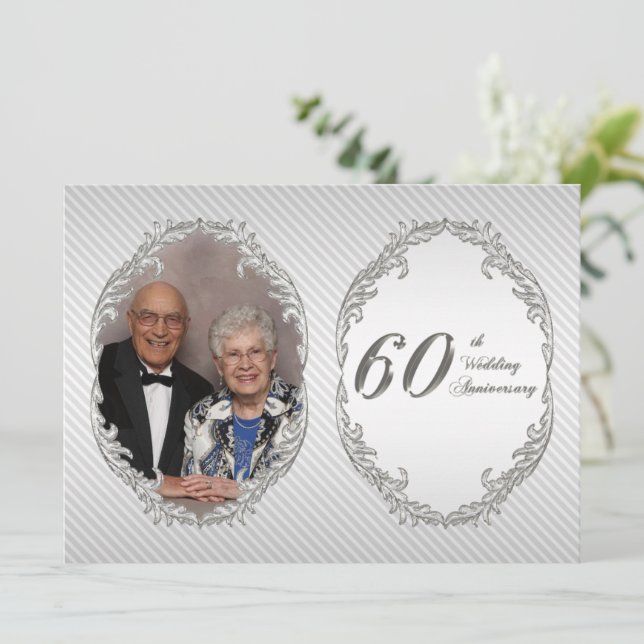 Einladungskarte für das 60. Hochzeitstag Foto (Stehend Vorderseite)