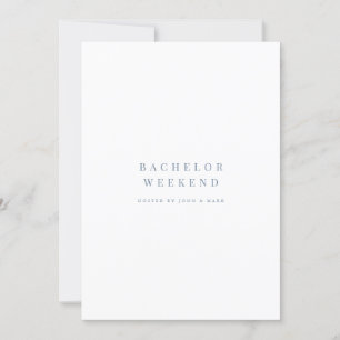 Einladungskarte für das blaue und weiße Bachelor a