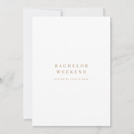 Einladungskarte für das Gold & White Bachelor Woch