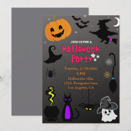 Einladungskarte für das verzauberte Halloween