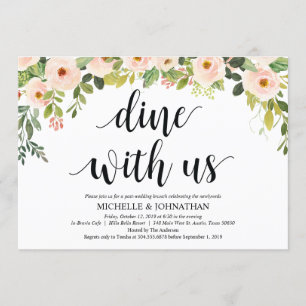 Einladungskarte für den eleganten Blush Post Weddi