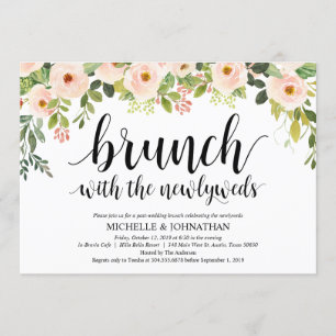 Einladungskarte für den eleganten Blush Post Weddi