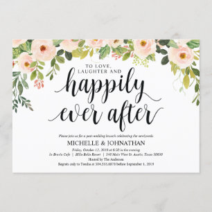 Einladungskarte für den eleganten Blush Post Weddi