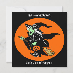 Einladungskarte für den Hexenmeister Halloween-Car