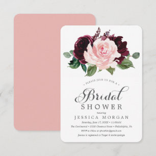 Einladungskarte für die Dusche Burgundy Bridal