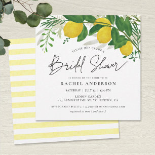 Einladungskarte für die frische Lemon Bridal Dusch