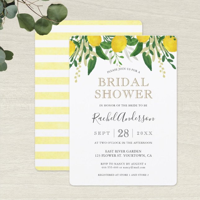Einladungskarte für die frische Lemon Bridal Dusch (Von Creator hochgeladen)