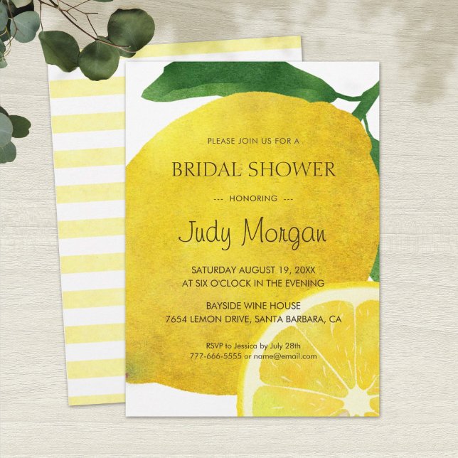 Einladungskarte für die frische Lemon Bridal Dusch (Von Creator hochgeladen)