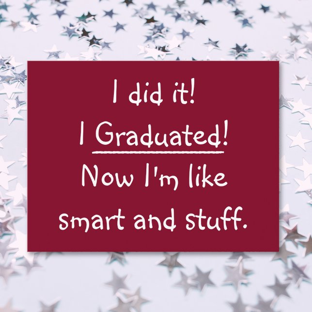 Einladungskarte für die Funny Smart Grad Graduatio (Funny Smart Grad Graduation Party Invitation Card)