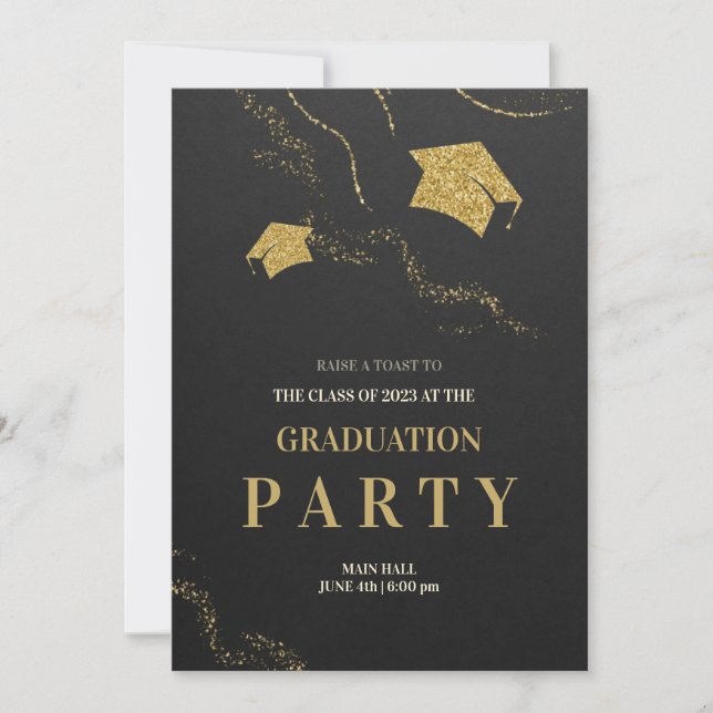 Einladungskarte für die Graduierungspartei (Vorderseite)