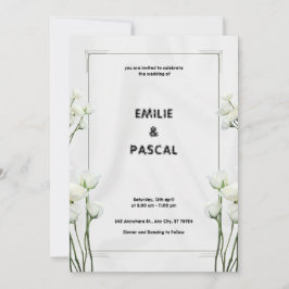 Einladungskarte für die Hochzeit von weißer Blüte
