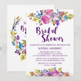 Einladungskarte für die Lila Garden Bridal Dusche