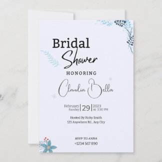 Einladungskarte für die Schnee Winter Bridal Dusch