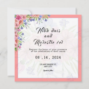 Einladungskarte für die Winterhochzeit-Platz-Blume