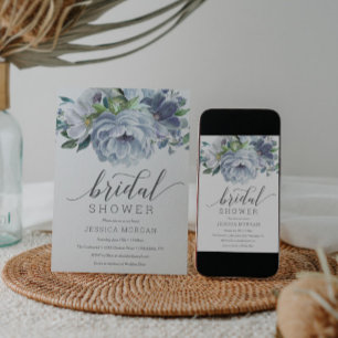 Einladungskarte für Dusty Blue Bridal