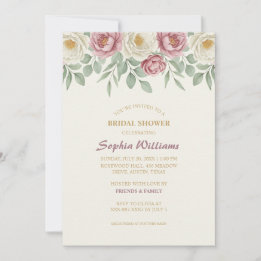 Einladungskarte für Dusty Rose Peony Bridal