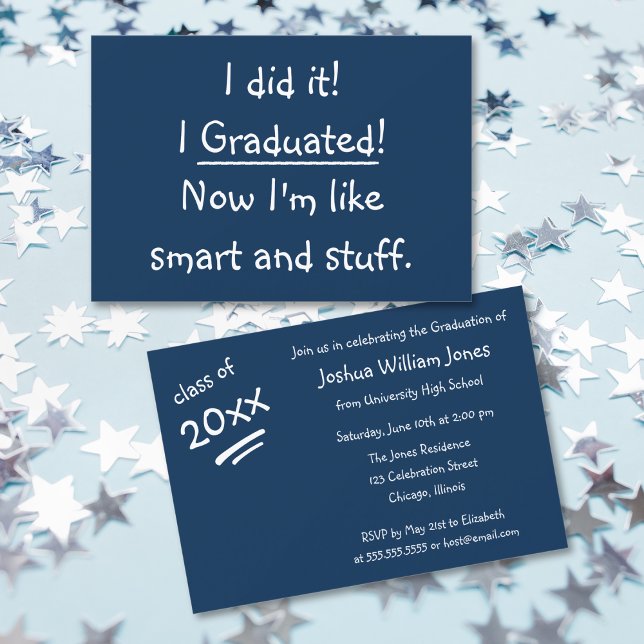 Einladungskarte für eine lustige Graduiertenparty (I Graduated Funny Graduation Party Invitation Card)
