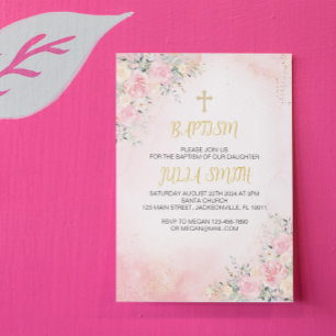 Einladungskarte für elegante Rosa Gold Floral