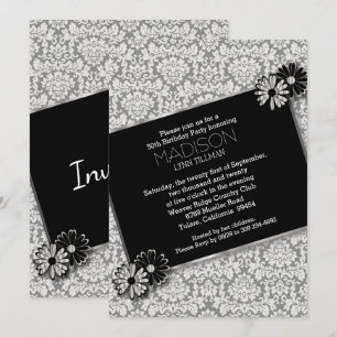 Einladungskarte für elegantes Damask-Party