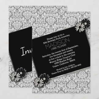 Einladungskarte für elegantes Damask-Party