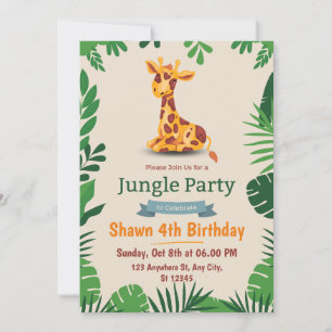 Einladungskarte für grünen Niedliche Geburtstag