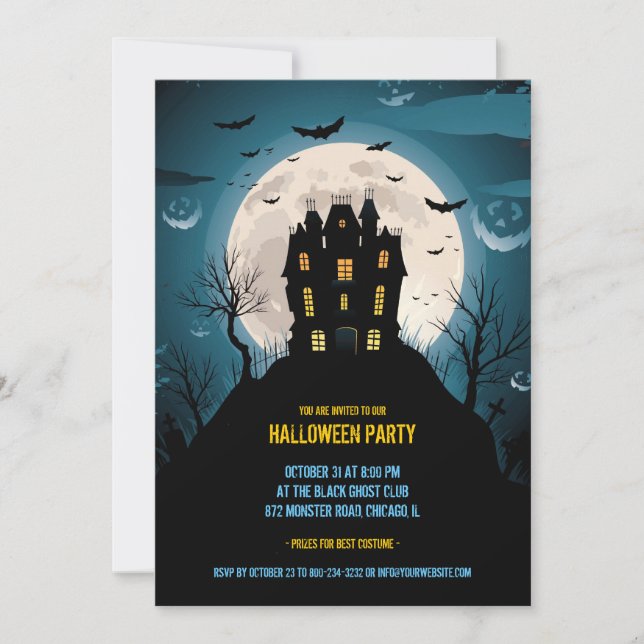 Einladungskarte für Halloween-Party (Vorderseite)