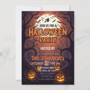 Einladungskarte für Halloween-Party   Spooky Fores
