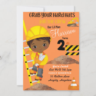 Einladungskarte für Hard Hat Birthday