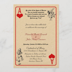 Einladungskarte für Hochzeiten "Alice im Wunderlan
