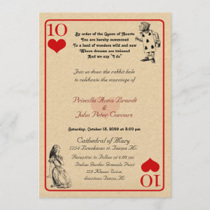 Einladungskarte für Hochzeiten "Alice im Wunderlan