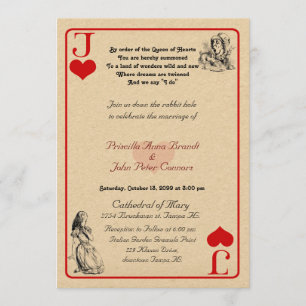 Einladungskarte für Hochzeiten "Alice im Wunderlan