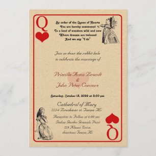 Einladungskarte für Hochzeiten "Alice im Wunderlan