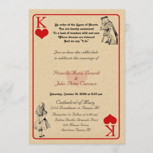 Einladungskarte für Hochzeiten "Alice im Wunderlan