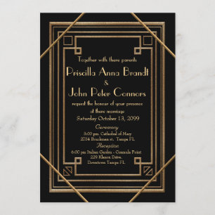 Einladungskarte für Hochzeiten, Großer Gatsby, sch