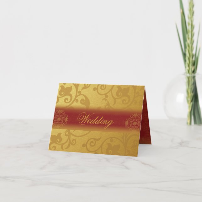 Einladungskarte für Hochzeiten im indischen Stil (Vorderseite)