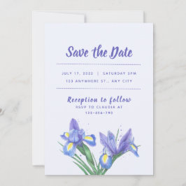 Einladungskarte für Hochzeiten Lila Iris-Blume