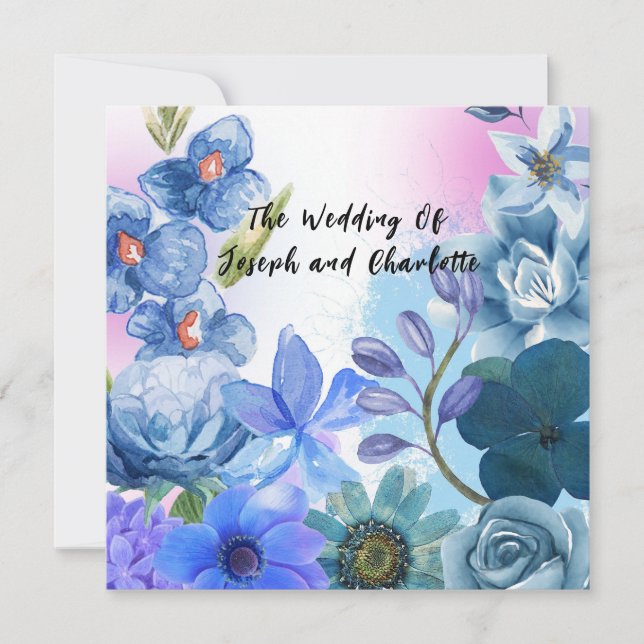 Einladungskarte für Hochzeiten, romantisches Blume (Vorderseite)
