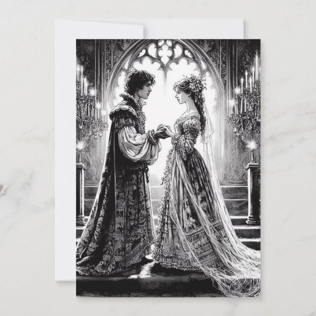 Einladungskarte für Hochzeiten - Schwarz-weiße Rom (Rückseite)