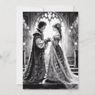 Einladungskarte für Hochzeiten - Schwarz-weiße Rom