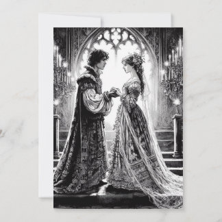 Einladungskarte für Hochzeiten - Schwarz-weiße Rom