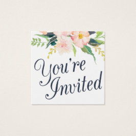 Einladungskarte für Hochzeiten von Navy und Floral